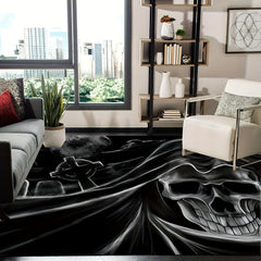 Halloween Skull Area Rug Anti Slip Washable Crown Home Bedroom