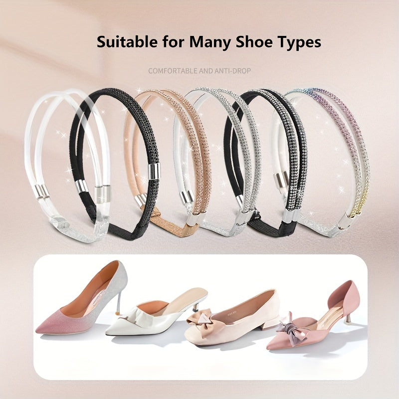 Elastic Rhinestone Shoe Anklet Straps For High Heels