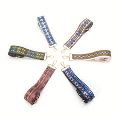 Boho Adjustable Shoulder Strap Geometric Pattern Replacement Belt Purse