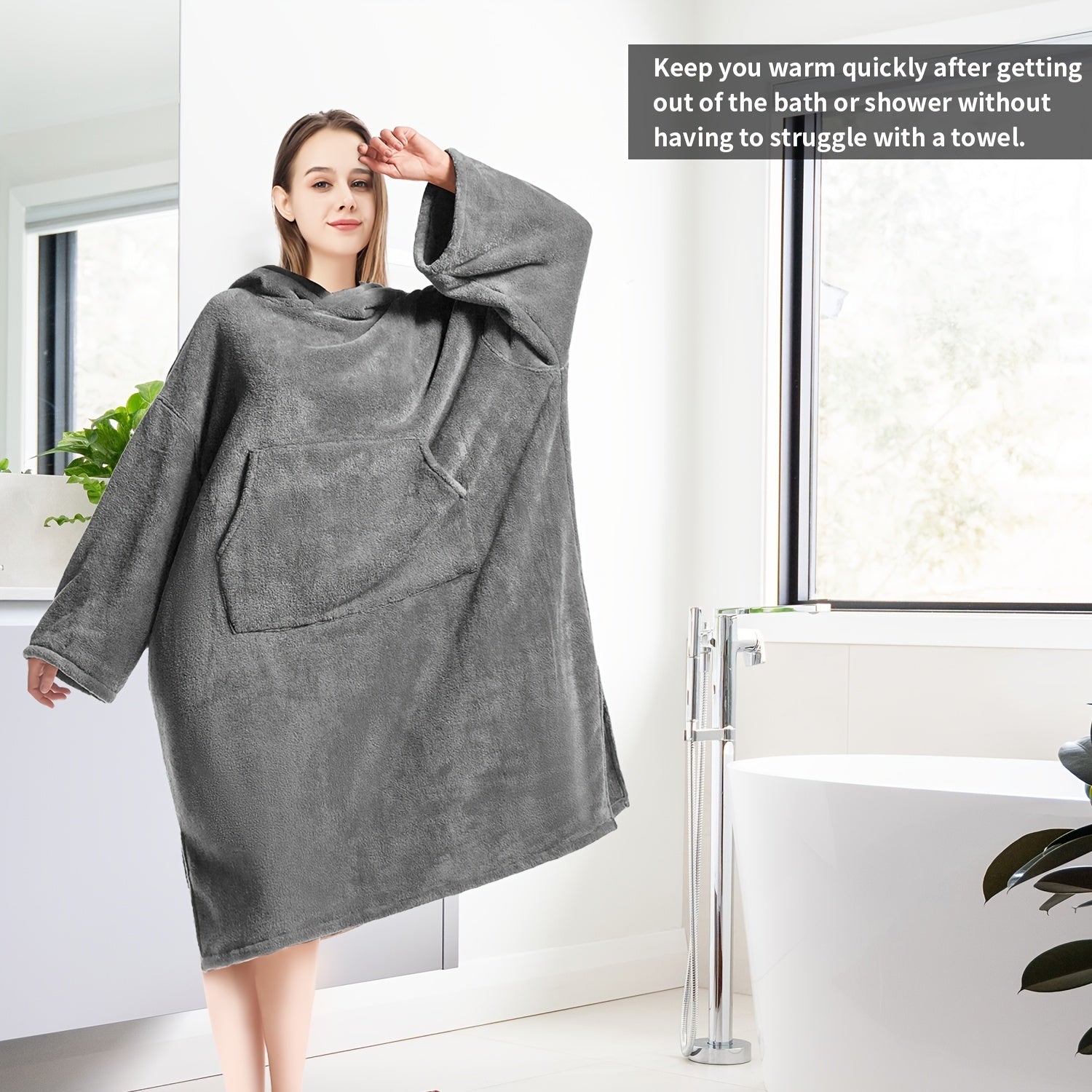 Mutao Surf Poncho Changing Robe Unisex Hooded Bathrobe Soft Swimming Poncho