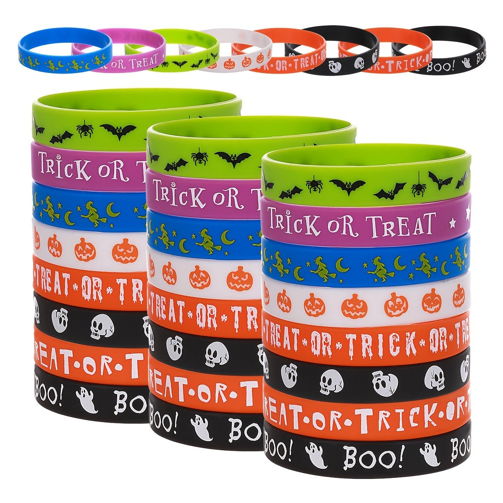 Halloween Party Silicone Bracelet 8pcs Set Trick Or Treat Holiday Carnival