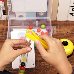 Colorful Wooden Bead Sorting Tubes Set