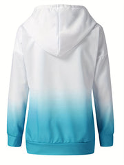 Heart Print Kangaroo Pocket Hoodie Long Sleeve Hoodies