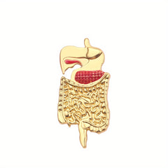Unique Large Intestine Plating Brooch for Girls