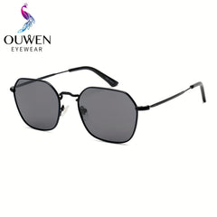 OUWEN Polarized Polygon Sunglasses Unisex Full Frame Aviator Glasses