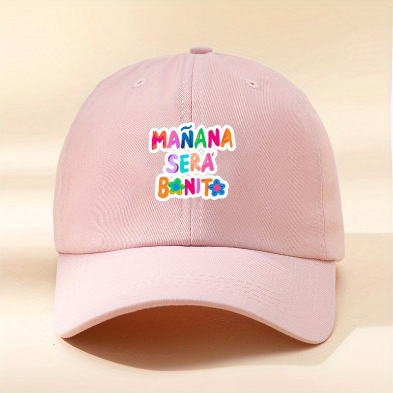 Letter Print Cotton Baseball Cap for Women