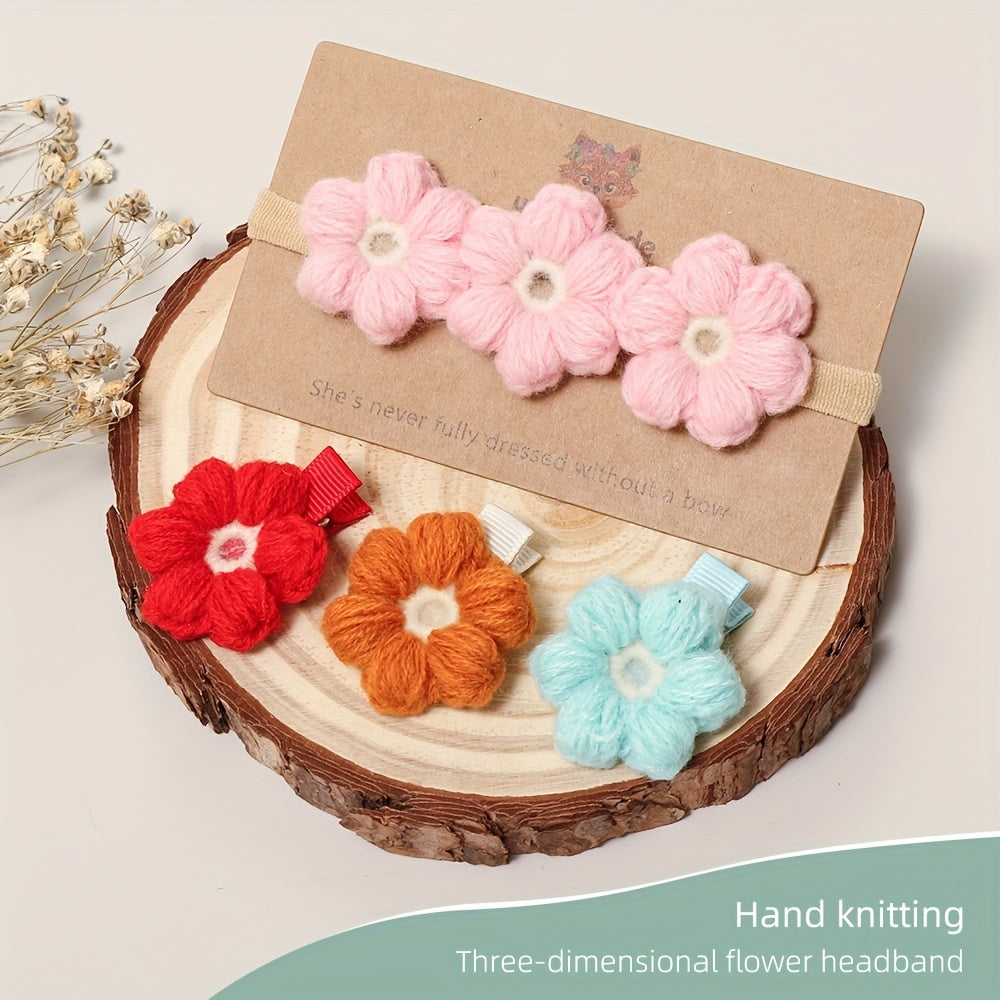 Girls Flower Headband Kids Elastic Hairband Floral Hair Accessories