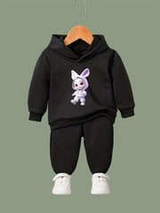 OERYUI Bunny Print Activewear Set for Girls Boys, Hoodies Pants Set