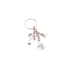 Microscope Keychain Biology Science Chemistry Metal Key Ring Purse Bag