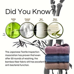 4pcs Bamboo Cotton Face Towels Set Soft Quick Drying Highly Absorbent