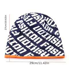 Hip Hop Printed Beanie Slouchy Baggy Hat Lightweight Skull Cap