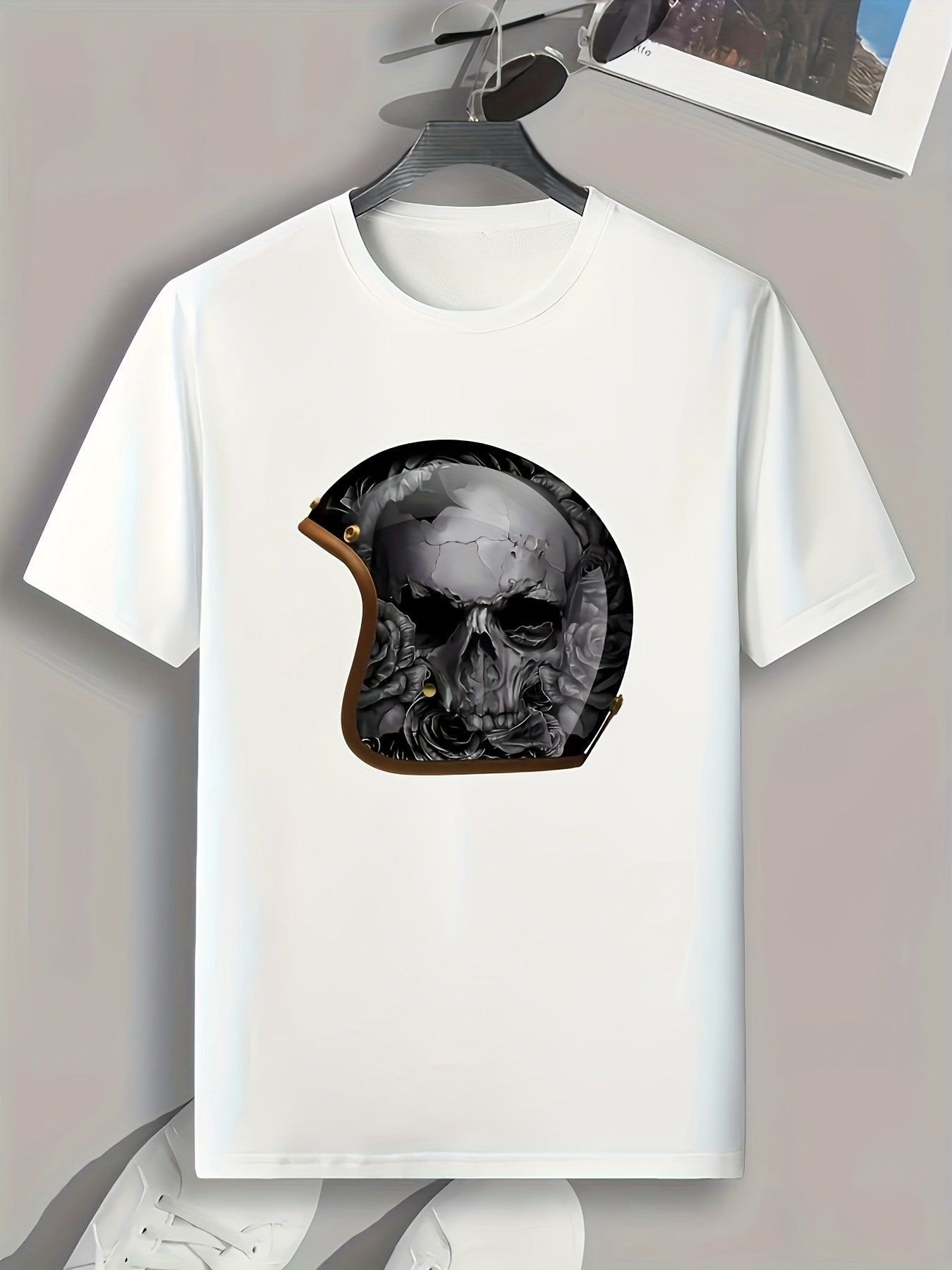 Skull Print Men's Tee for Summer
