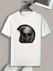 Skull Print Men's Tee for Summer