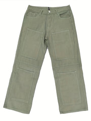 100% Cotton Men's Retro Denim Cargo Pants
