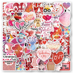 50 Romantic Vinyl Stickers Waterproof for Laptops Water Bottles