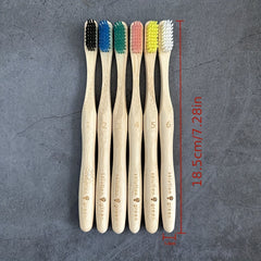 6 Pcs Bamboo Toothbrushes for Superior Oral Care