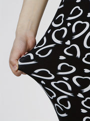 Heart Print Skinny Leggings Every Stretchy Leggings Women's Clothing