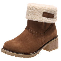 Women's Faux Fur Lined Block Heeled Boots