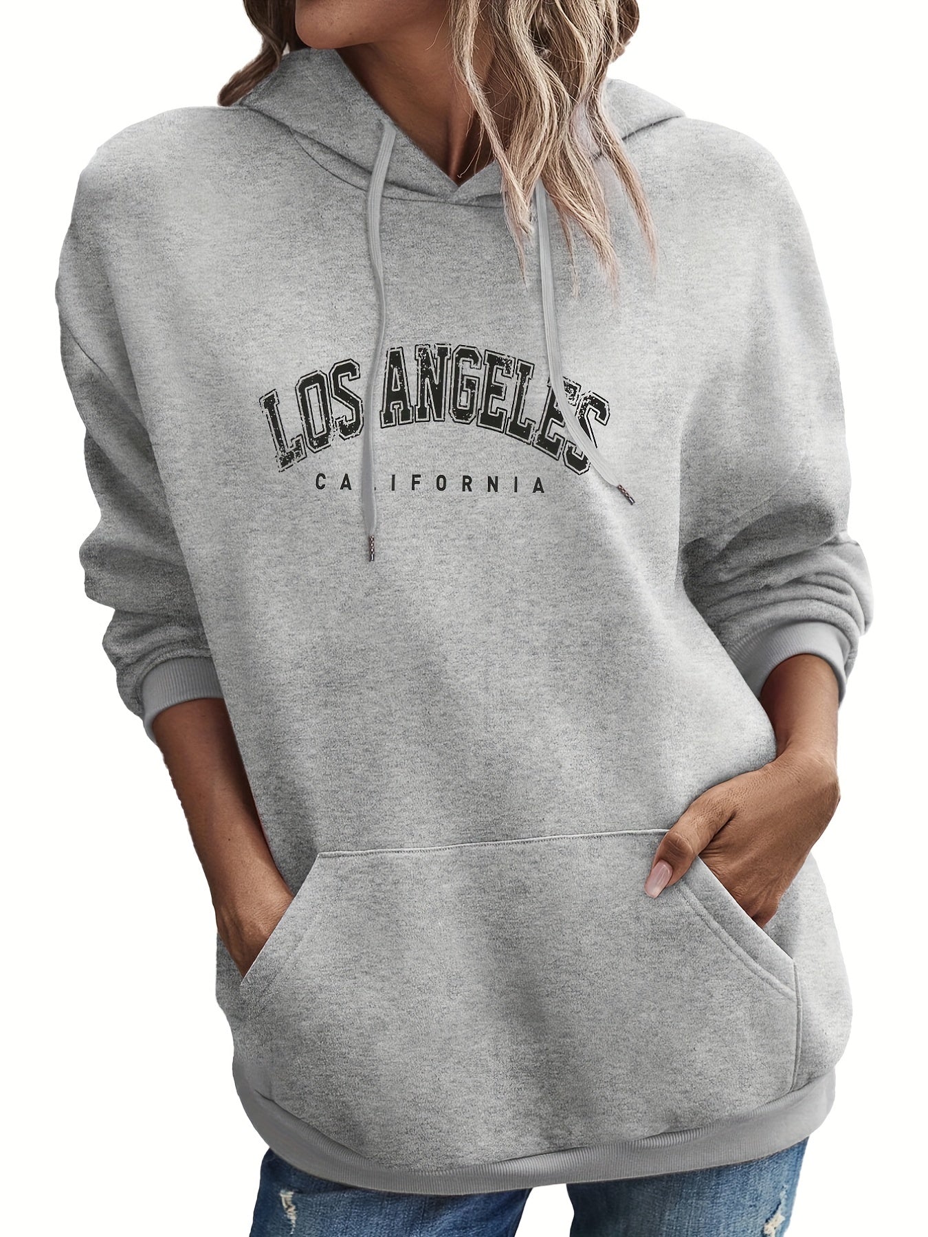 LA Kangaroo Pocket Hoodie Long Sleeve Sweatshirt
