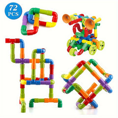 72pcs Pipeline Splicing Blocks DIY Puzzle Toy
