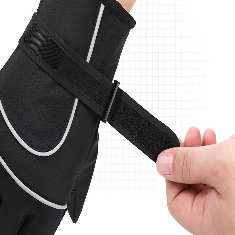 Winter Outdoor Sport Skiing Gloves Plus Velvet Warm Windproof Waterproof