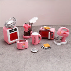 Pink Dollhouse Kitchen Set with Appliances & Accessories