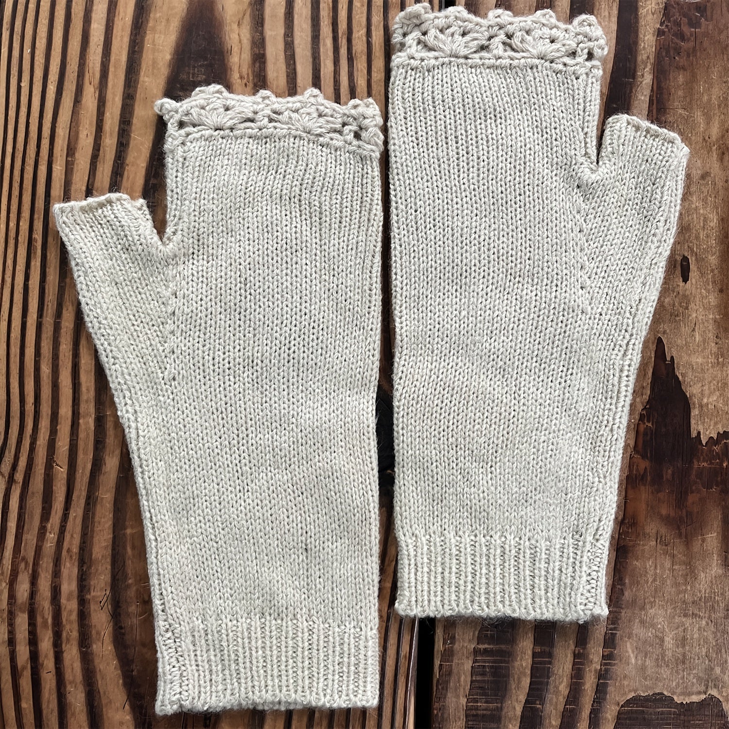 Embroidered Bird Flowers Gloves Arm Warmer Woolen Winter Gloves