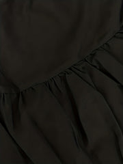 Ruched Elastic Waist Midi Skirt
