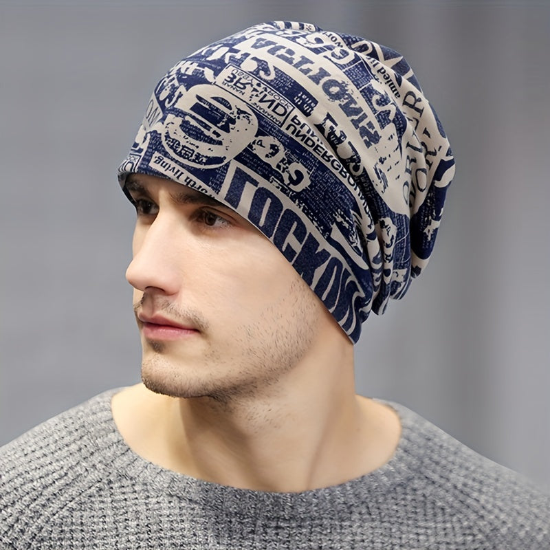 Autumn Men's Knitted Beanie Hat Nightcap Gorro Baggy Skull Bonnet Cap