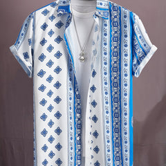 Boho Print Men's Shirt - Resort Fashion Top