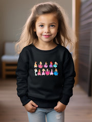 OERYUI Cartoon Princesses Print Pullover Top Kids Clothes Spring Fall