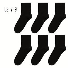 5 Pairs Men's Solid Crew Socks Breathable Cotton Casual Outdoor Wearing