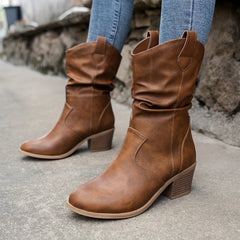 Women's Chunky Heel Western Cowboy Boots