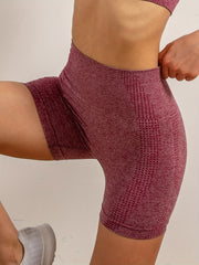 Women's Seamless Hip Lifting Yoga Sports Shorts Breathable Wide Waistband