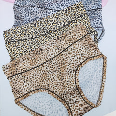 3pcs Leopard Print Briefs High Waist Tummy Control Intimates Panties