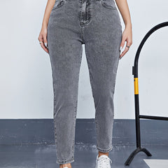 High Rise Tapered Leg Jeans