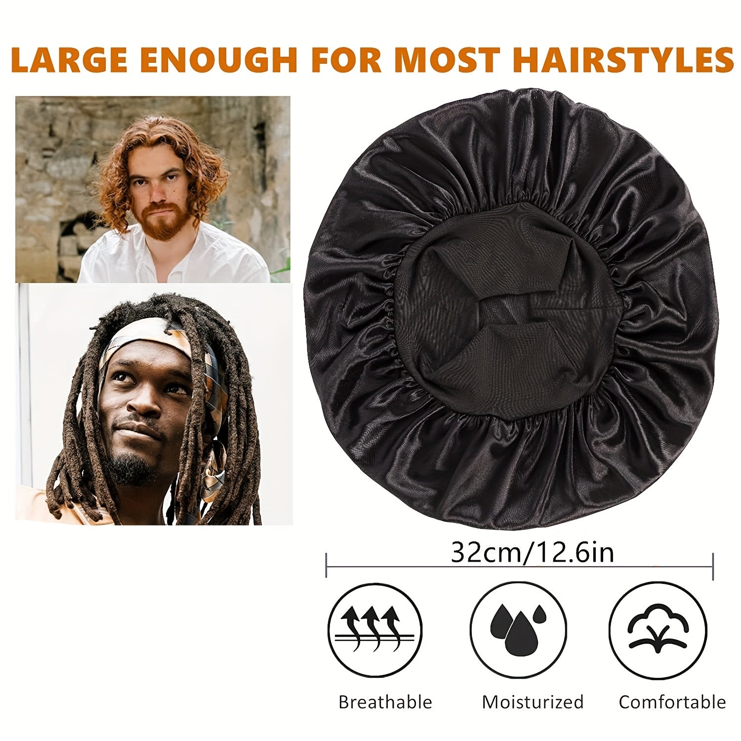 Men's Reversible Satin Sleep Cap Bonnet