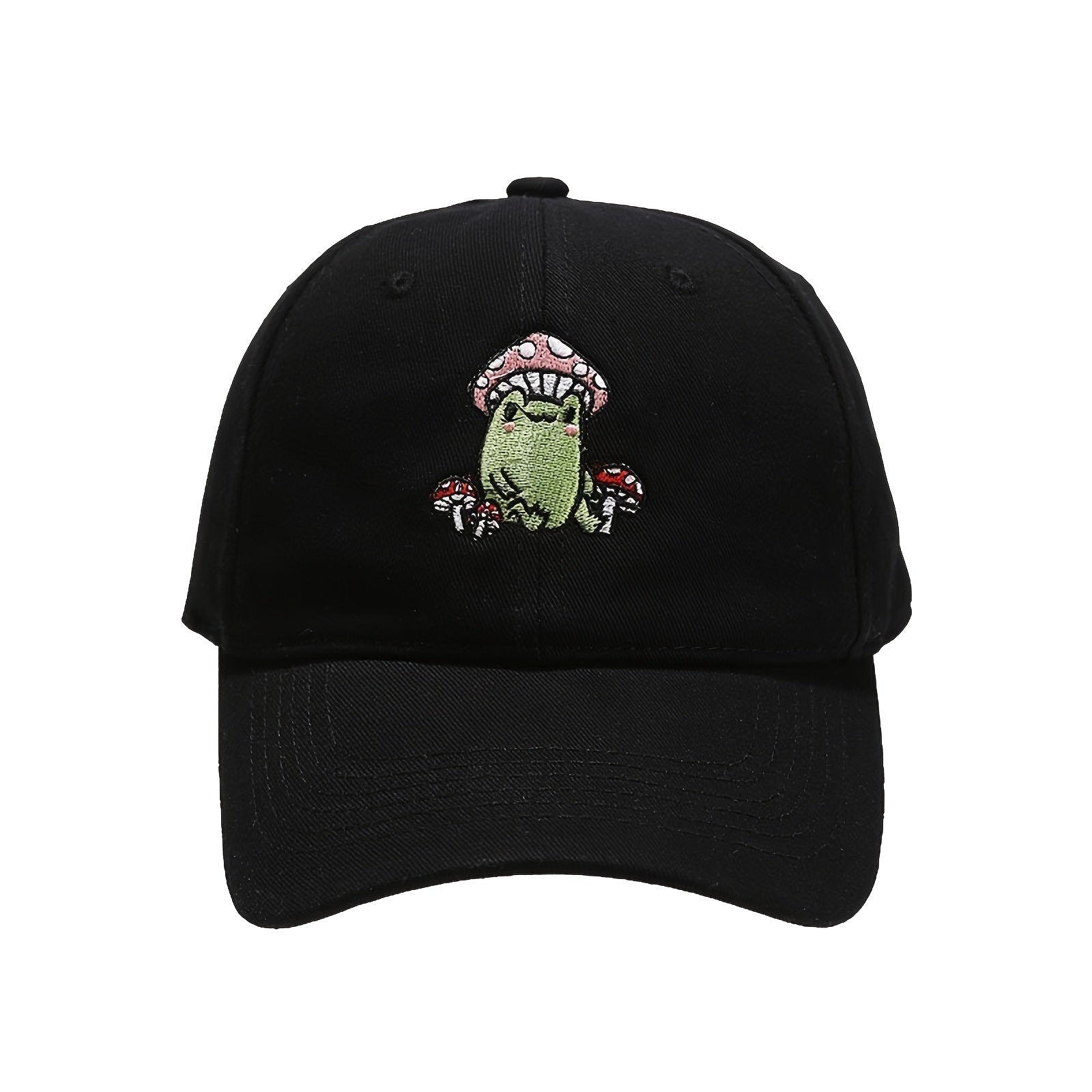 Frog Embroidered Baseball Cap, Absorbent Sweat Hat
