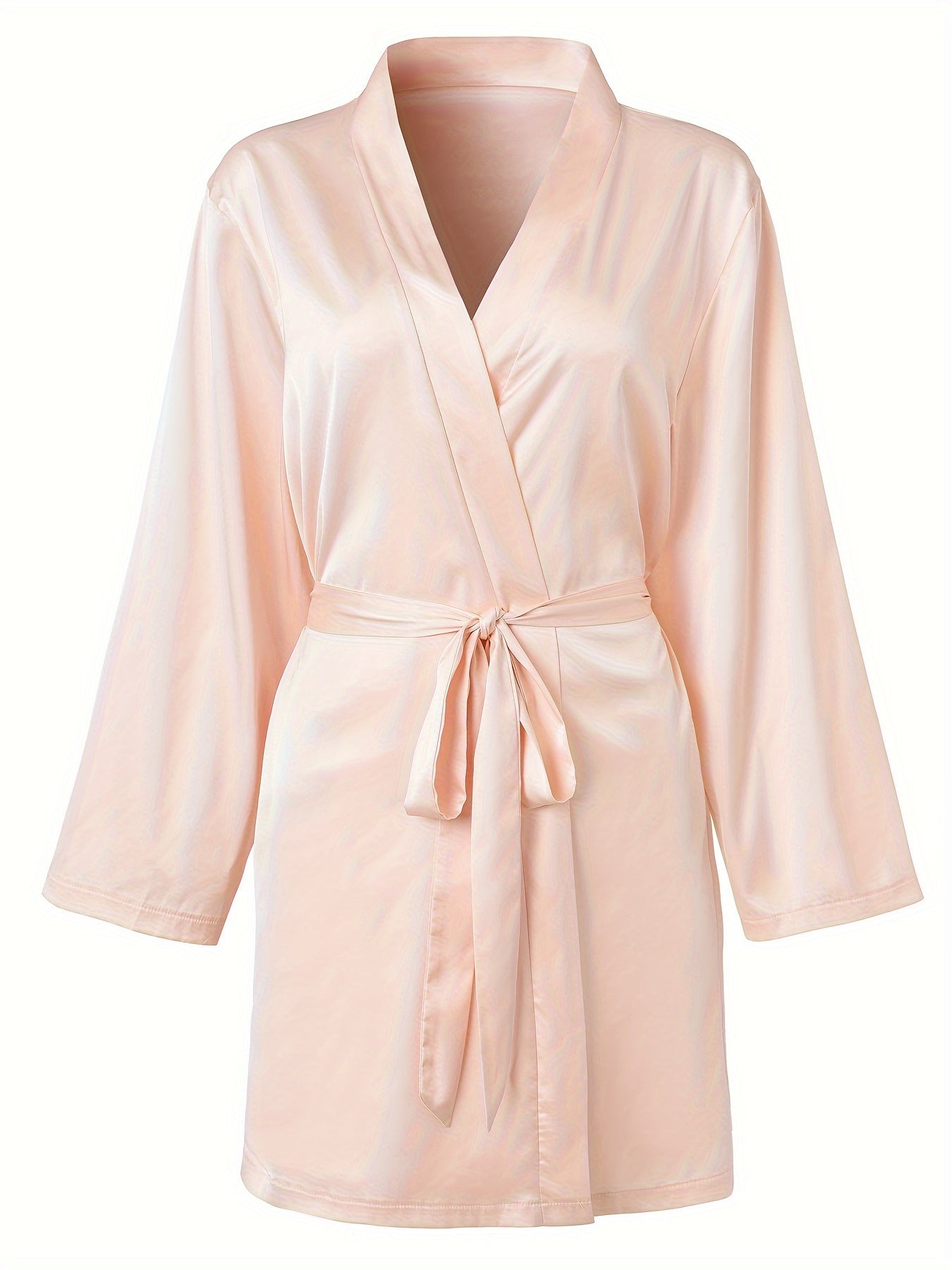 Solid Long Sleeve Cooling Fabric Robe with Belt