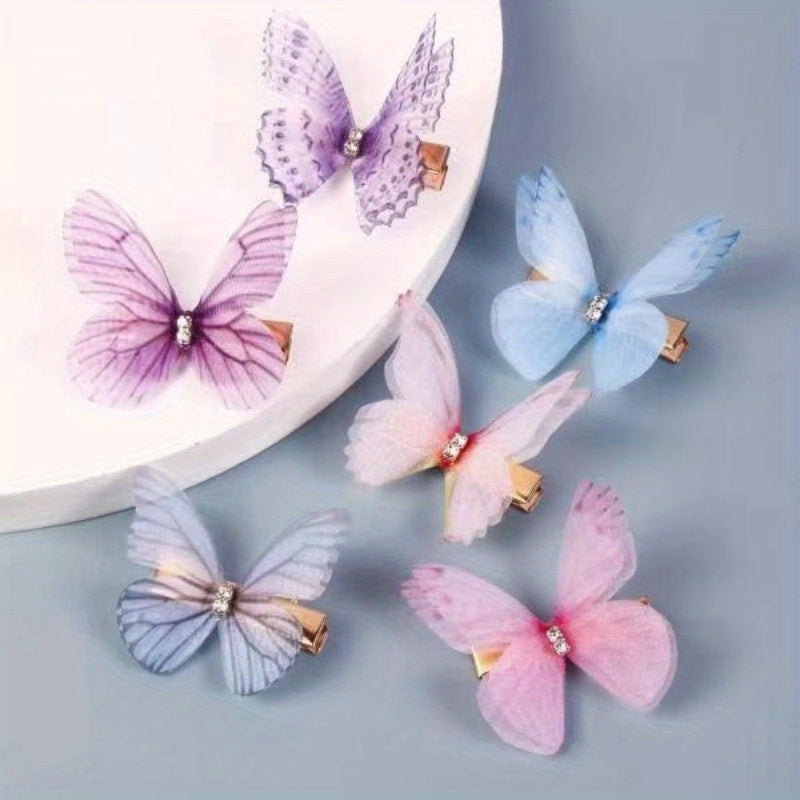 6-Piece Butterfly Hair Clip Set for Girls' Hair Styles