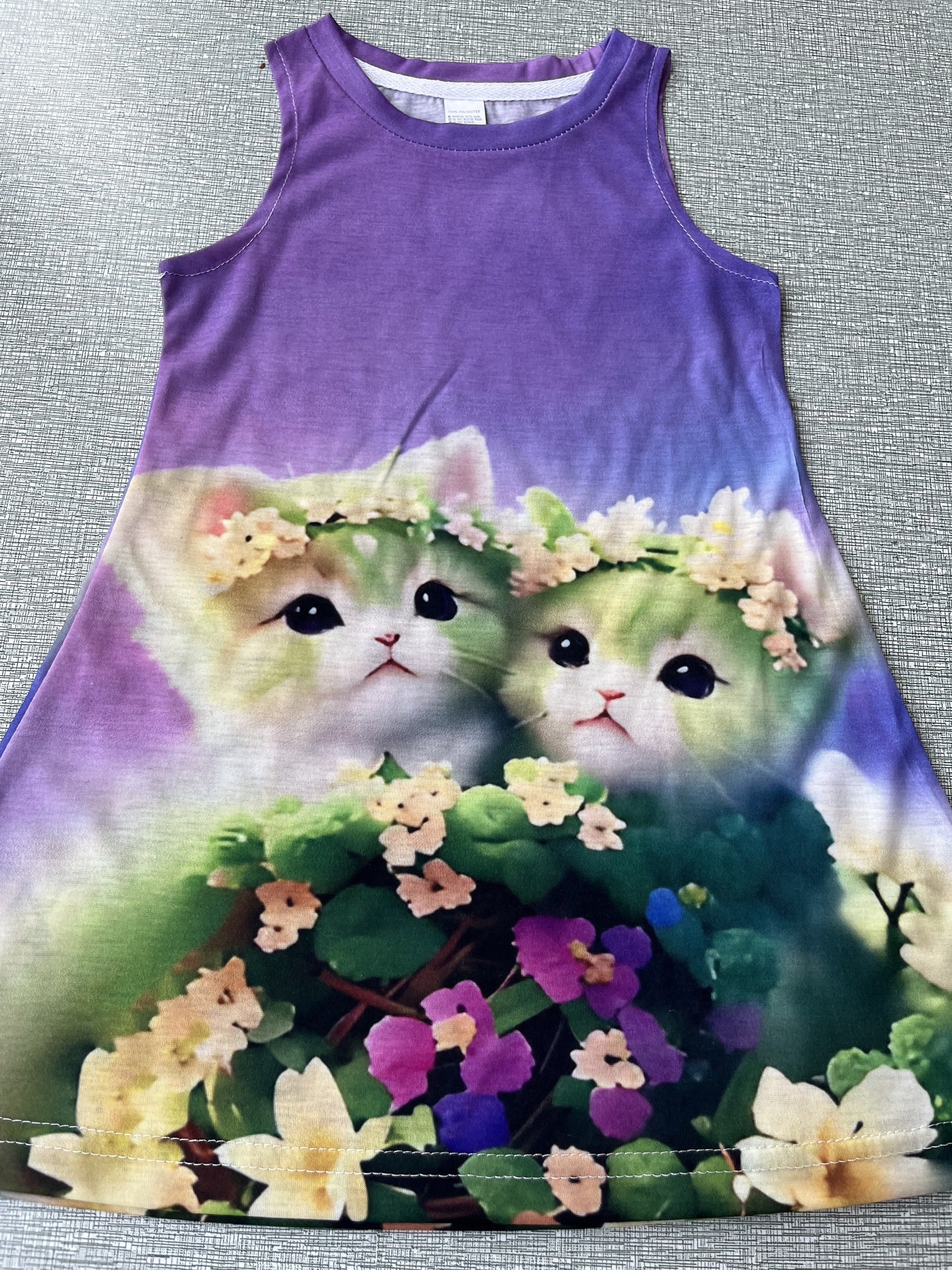 Adorable Kitten Sleeveless Dress - Perfect Birthday Gift For Girls
