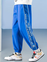 JUST RIGHT Letter Print Boys Active Sweatpants Comfortable Joggers