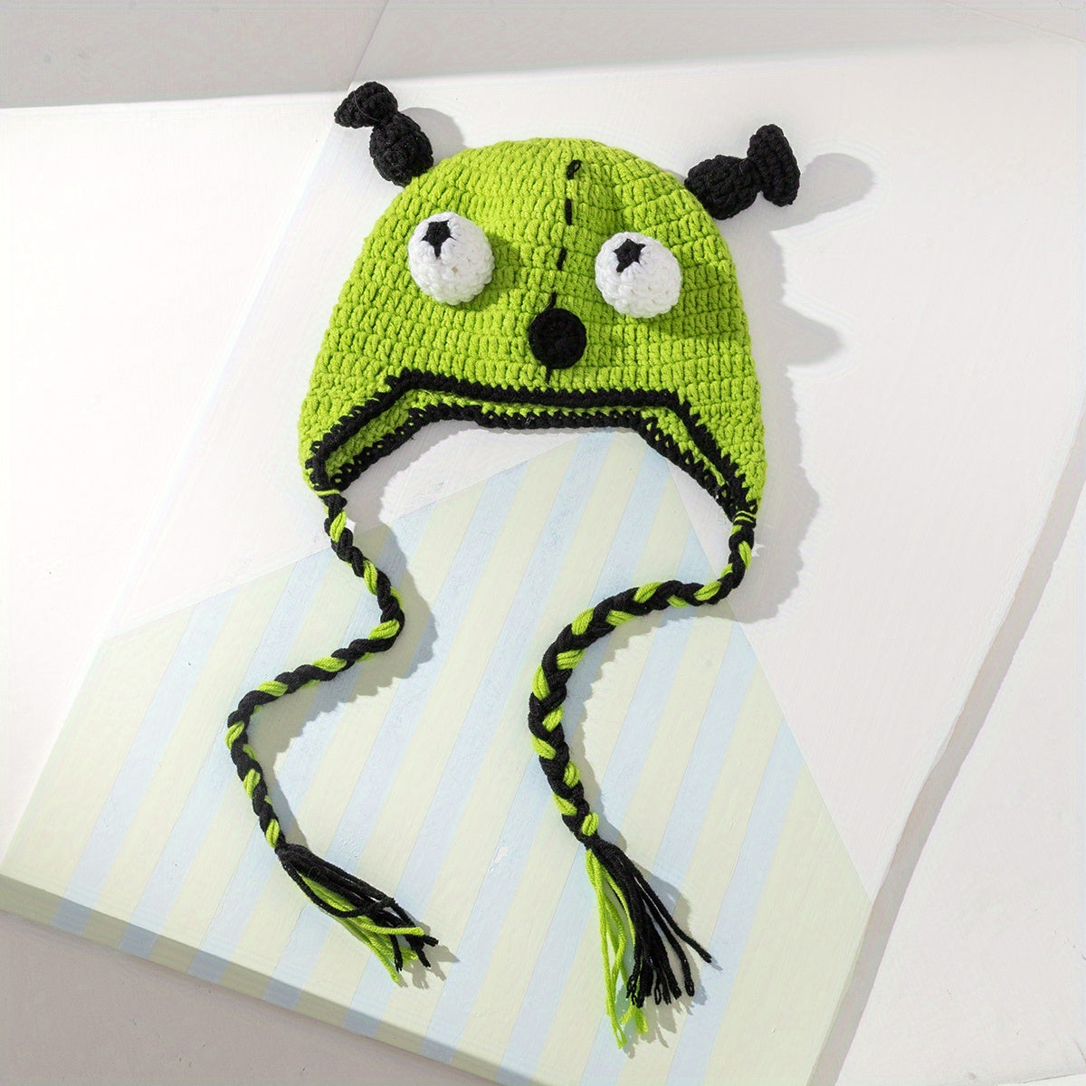 Funny Devil Beanie Warm Knit Hat Ear Flap Unisex Coldproof Beanies Autumn Winter