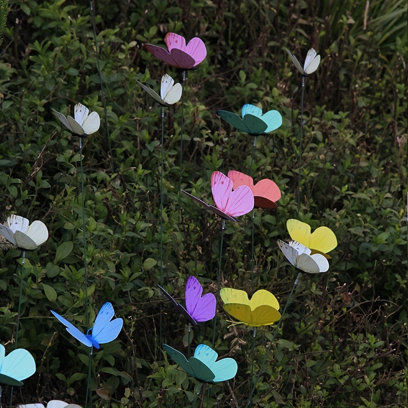 10pcs Butterfly Garden Stake Plastic Yard Sign - Garden Decor