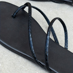 Women's Solid Thong Sandals Open Toe Flat Lightweight Slides Shoes