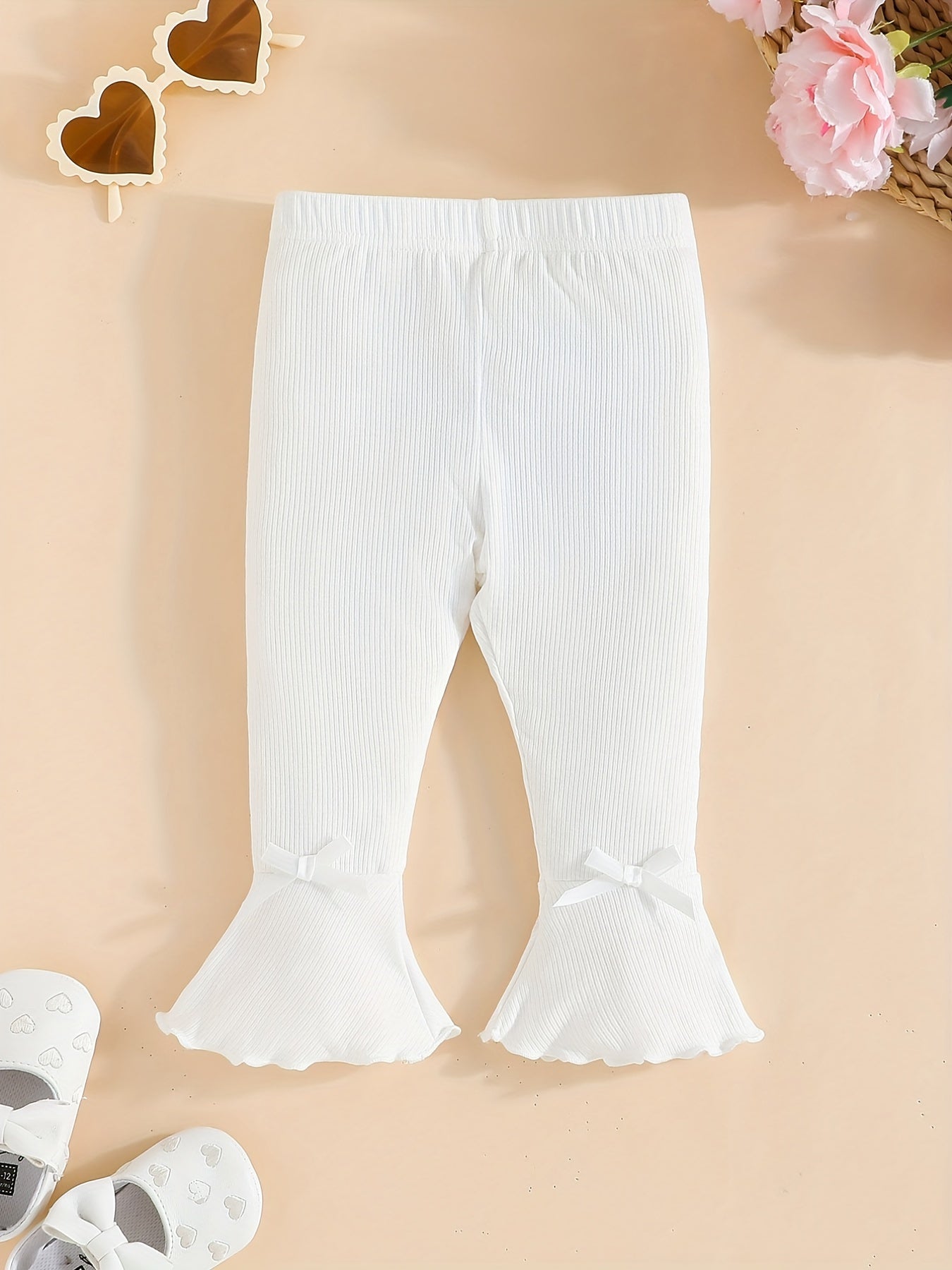 Baby Girls Bowknot Flared Leggings Set Kids Comfy Trousers