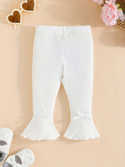 Baby Girls Bowknot Flared Leggings Set Kids Comfy Trousers