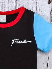 Toddler Boys T-shirt Shorts Set Casual Outfit Contrast