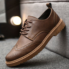 Men's Derby Shoes Brogue Lace-up Front Business Formal