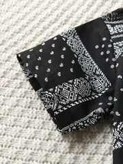 Boys Flower Pattern Shirt Short Sleeves Button Casual Spring Summer Kids Clothes